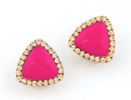 Neon Pink Stud Earrings